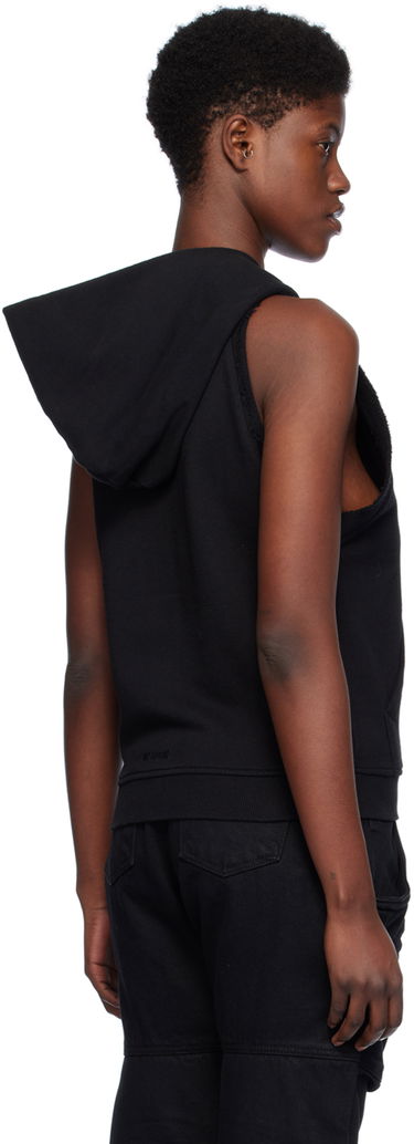 Mikina We11done We11done Sleeveless Zip-Up Hoodie Čierna | WD-TJ0-24-756-W-BK, 2