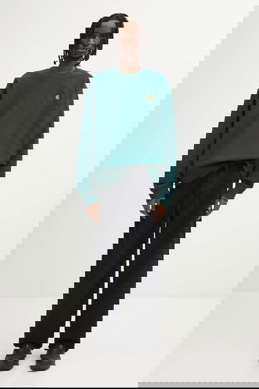 Mikina Carhartt WIP American Script Embroidered Crewneck Sweatshirt Zelené | I025475.05AXX, 4