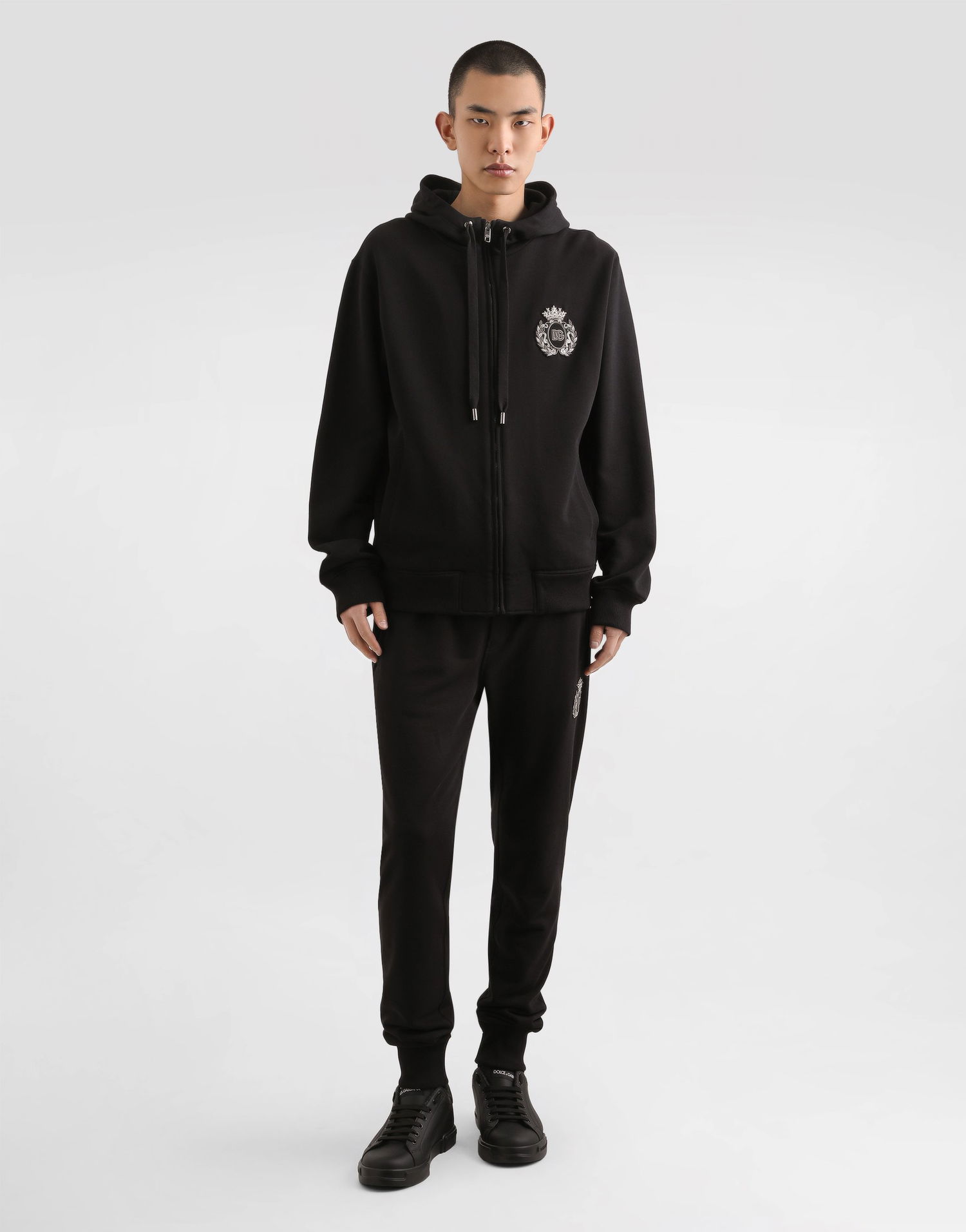 Mikina Dolce & Gabbana Dolce & Gabbana Heraldic Patch Cotton Hoodie Čierna | G9BGDZG7PJ7N0000, 1