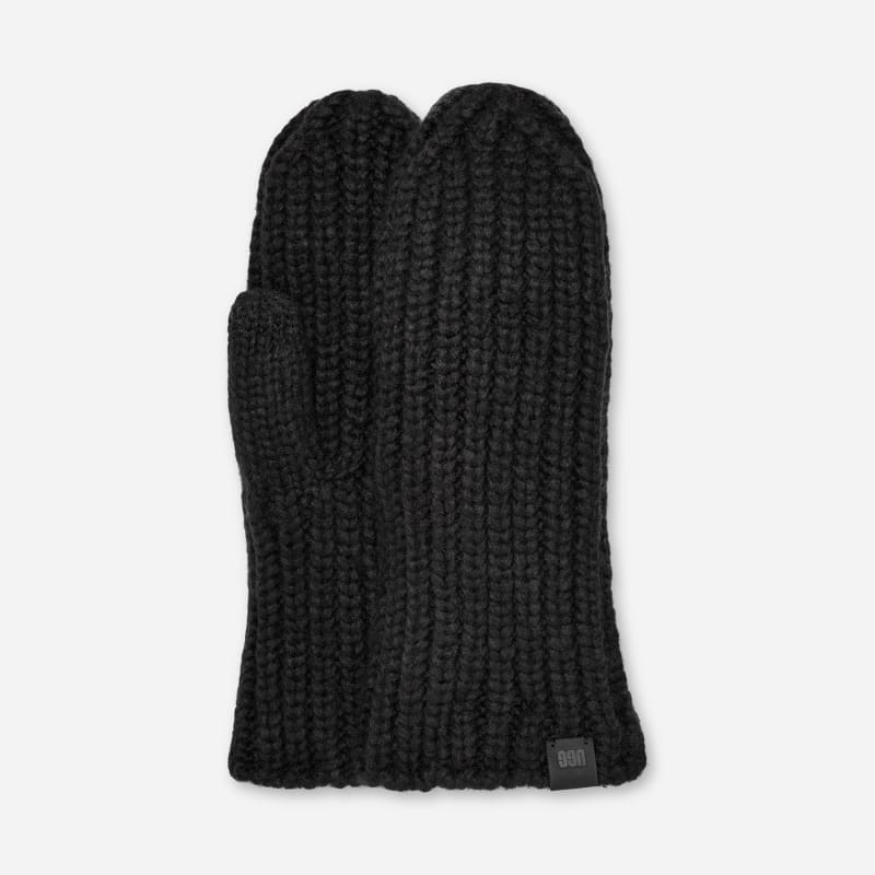 Rukavice UGG UGG Rib Knit Mittens Čierna | 101022-BLK