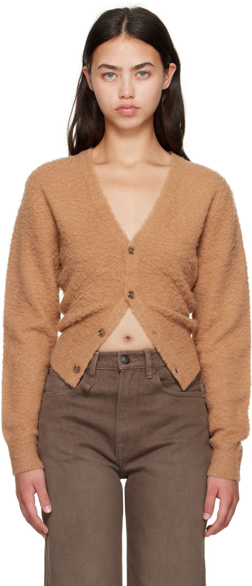 Sveter R13 R13 Split Hem Cardigan Hnedá | R13WY291-Y213A