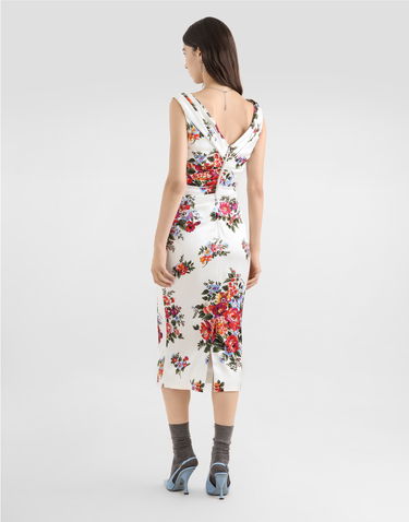 Šaty Dolce & Gabbana Dolce & Gabbana Flower Bouquet-print Satin Dress Rôznofarebný | F612RTFSICEHA5ZO, 2