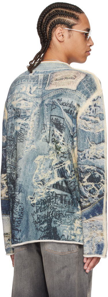 Sveter Acne Studios Acne Studios Printed Sweater Modrá | B60357-, 2