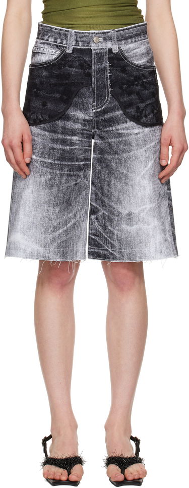 Šortky Andersson Bell Andersson Bell Lace Paneled Denim Shorts Šedá | apa794w, 0