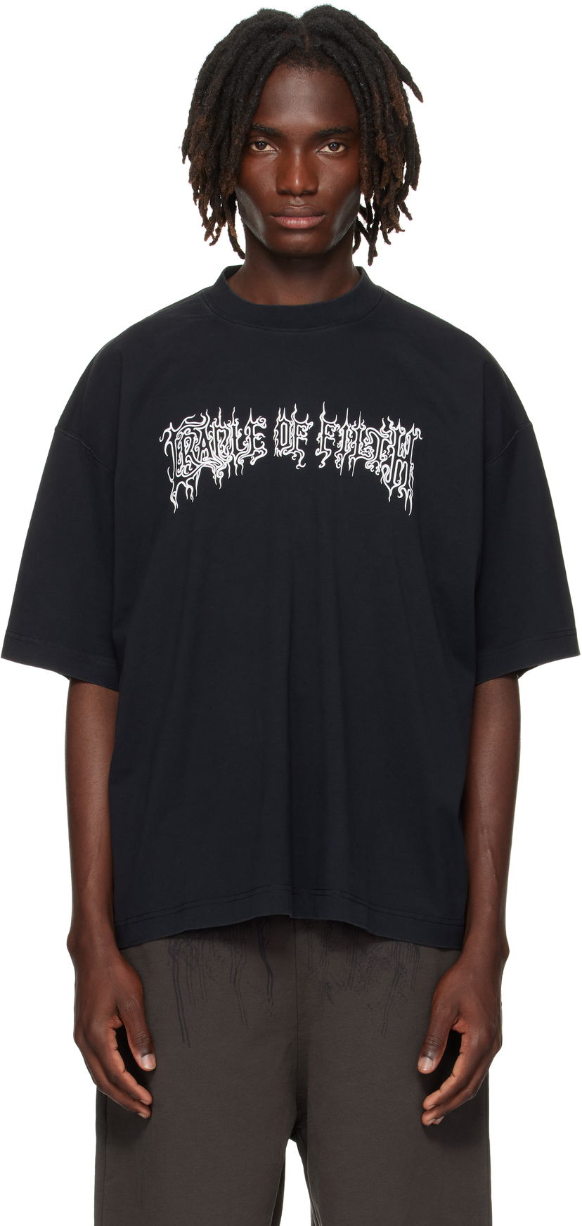 Tričko VETEMENTS Vetements Cradle of Filth Logo Regular Fit T-Shirt Čierna | UCF76TR100B