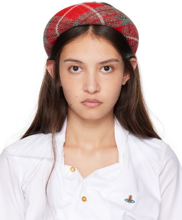 Baretka Vivienne Westwood Vivienne Westwood Harris Tweed Tartan Padded Headband Červená | 8102001F-W00W1-, 0