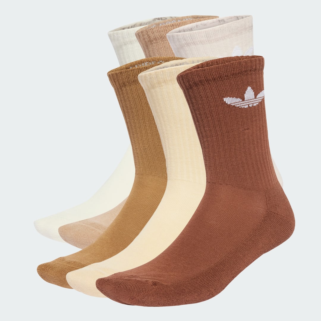 Ponožky adidas Performance Trefoil Cushion Crew Socks - 6 Pairs Hnedá | JY2678, 0
