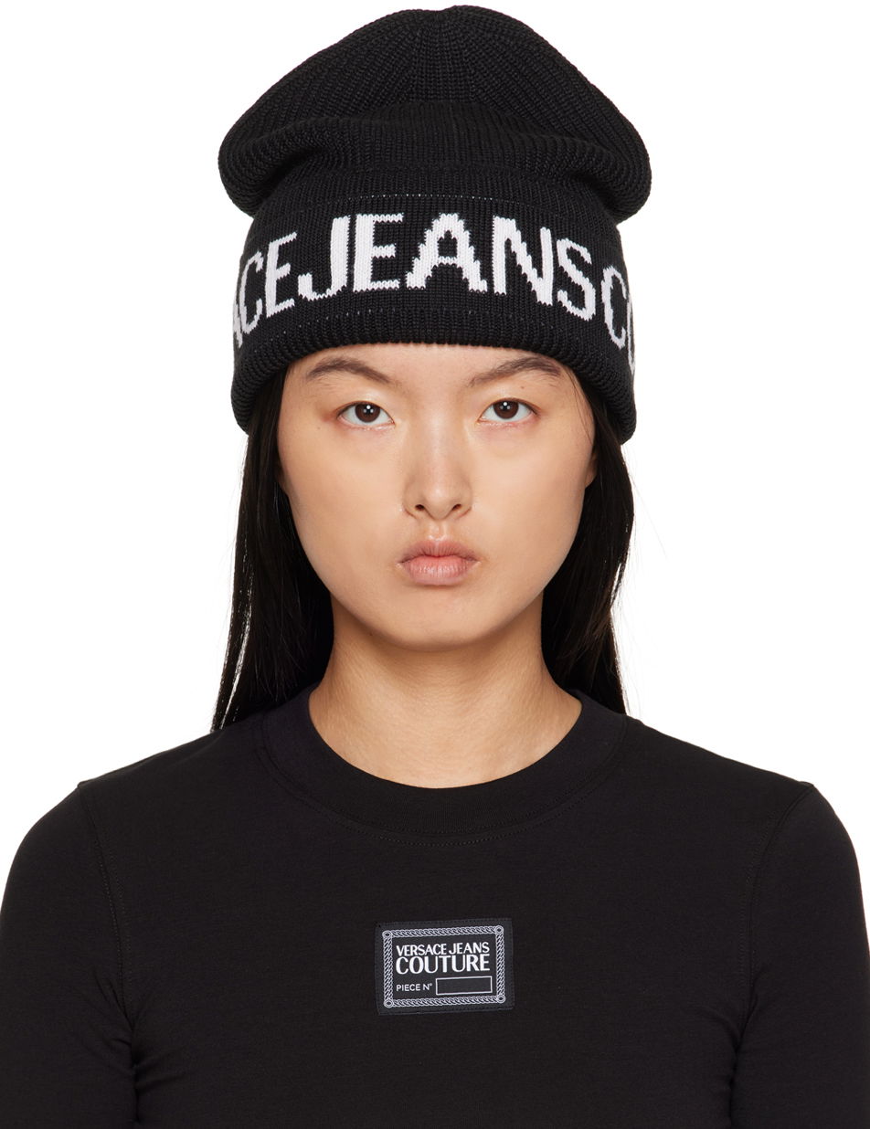 Kulicha Versace Jeans Couture Jacquard Beanie Čierna | E75VAZK40_EZG020, 0