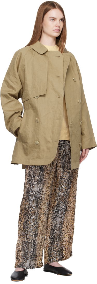 Trenčkot Baserange Clavo Double-Breasted Trench Coat with Self-Tie Belt Béžová | OUCC-OC-AU25, 3