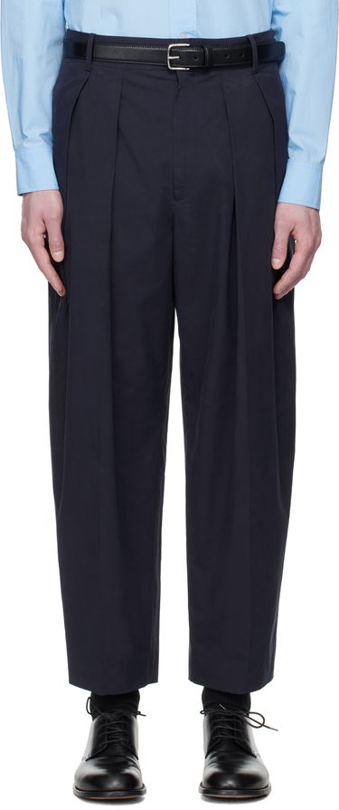 Nohavice The Row The Row Dyon Pleated Trousers Navy | 937-W3897, 0