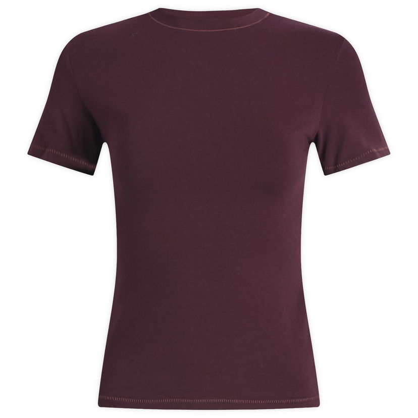Tričko SKIMS Cotton Jersey T-Shirt, Size Large Vínová | AP-TSH-0638-CUR