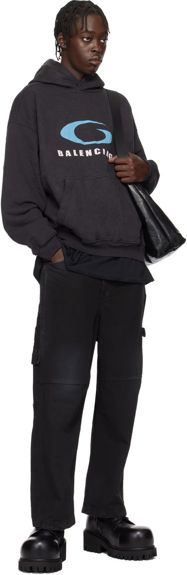 Cargo nohavice Balenciaga Balenciaga Cropped Skater Cargo Pants Čierna | 746491TKP271000, 3