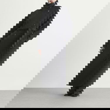 Kabáty Samsoe Samsoe Sahanne Double-Breasted Belted Long Coat with Stand Collar Čierna | F25300153-CLR000021, 4