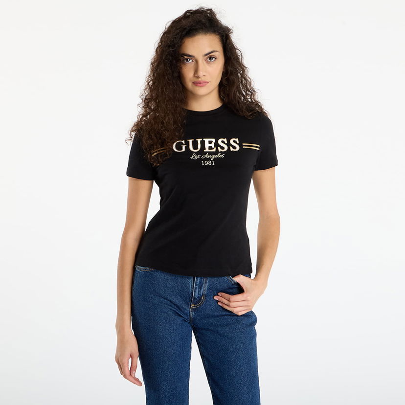 Tričko GUESS T-Shirt Bibia Ss Los Angeles 1981 Čierna | V5BI15KA260-JBLK