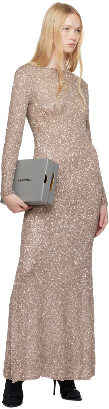 Šaty Balenciaga Balenciaga Sequin Maxi Dress Béžová | 818990 T7196, 3