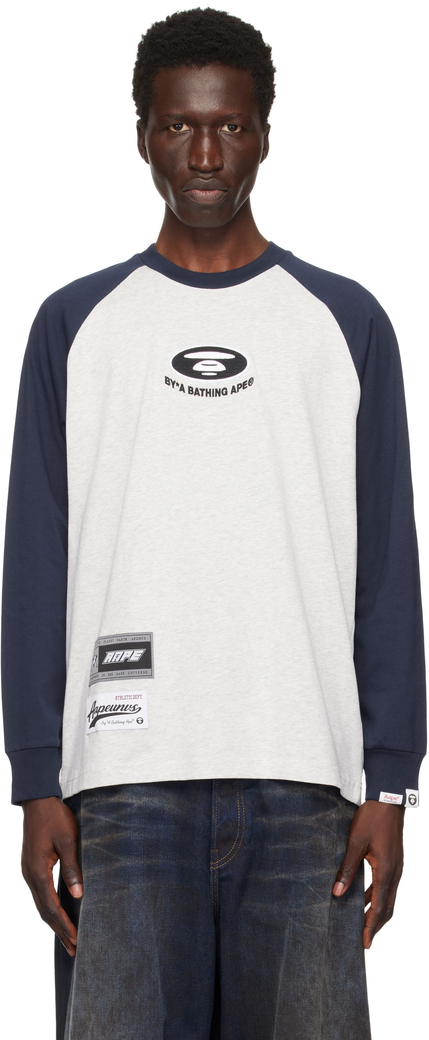 Mikina AAPE by A Bathing Ape AAPE by A Bathing Ape Main Raglan T-Shirt Šedá | AAPLTM1571XXNWH2, 0