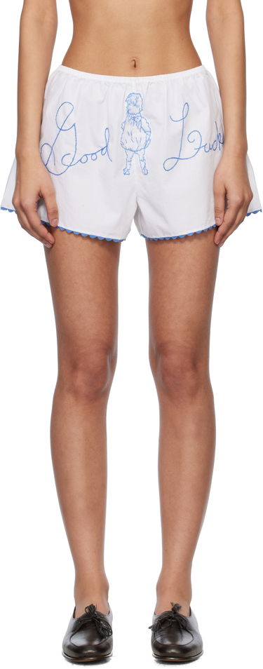 Šortky Bode Bode Lucky Baby Embroidered Shorts Biela | WRS25BT022, 0