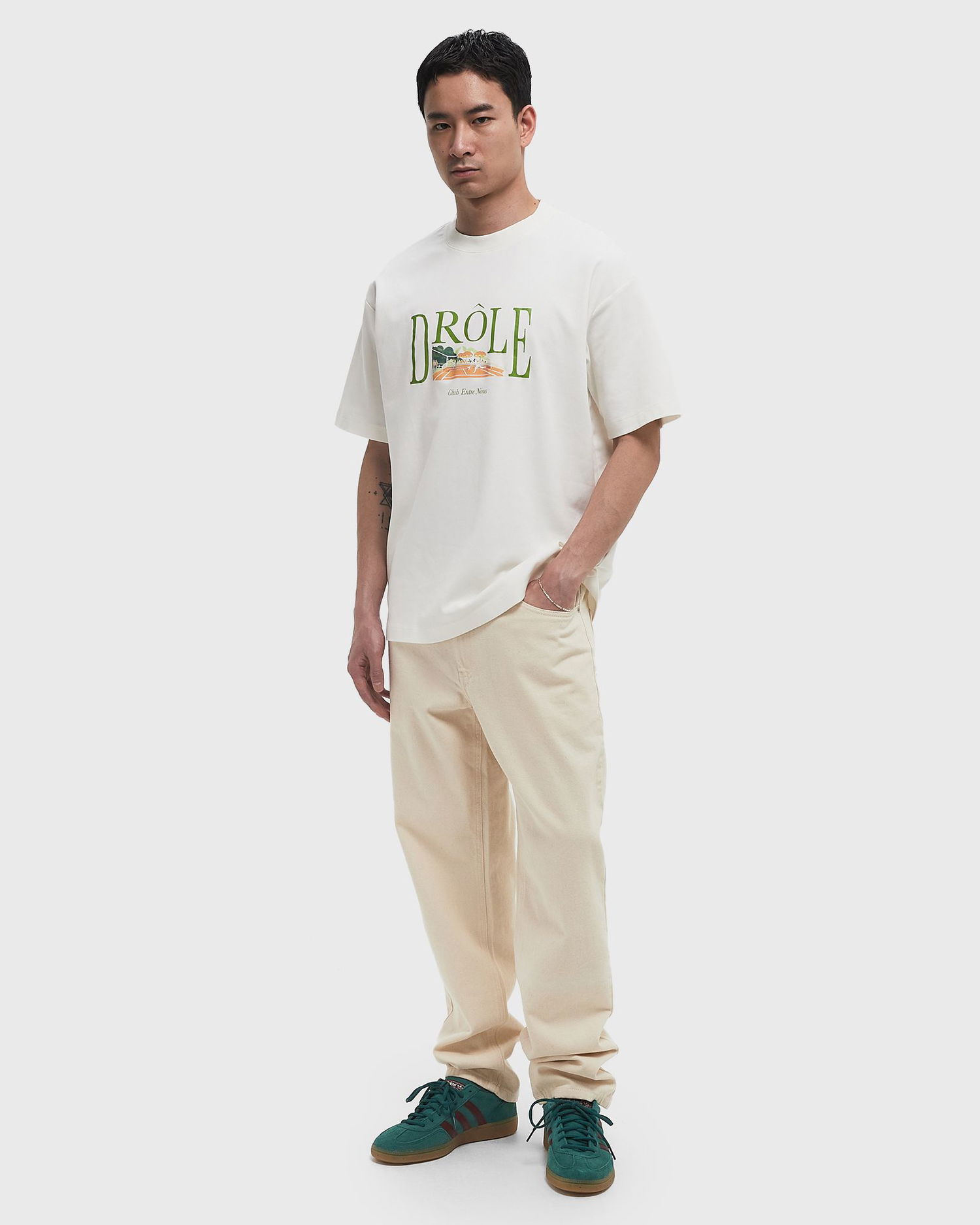 Tričko Drôle de Monsieur Drôle de Monsieur Le Tennis Court T-Shirt XXL Biela | G-TS246-CO002-OW, 1