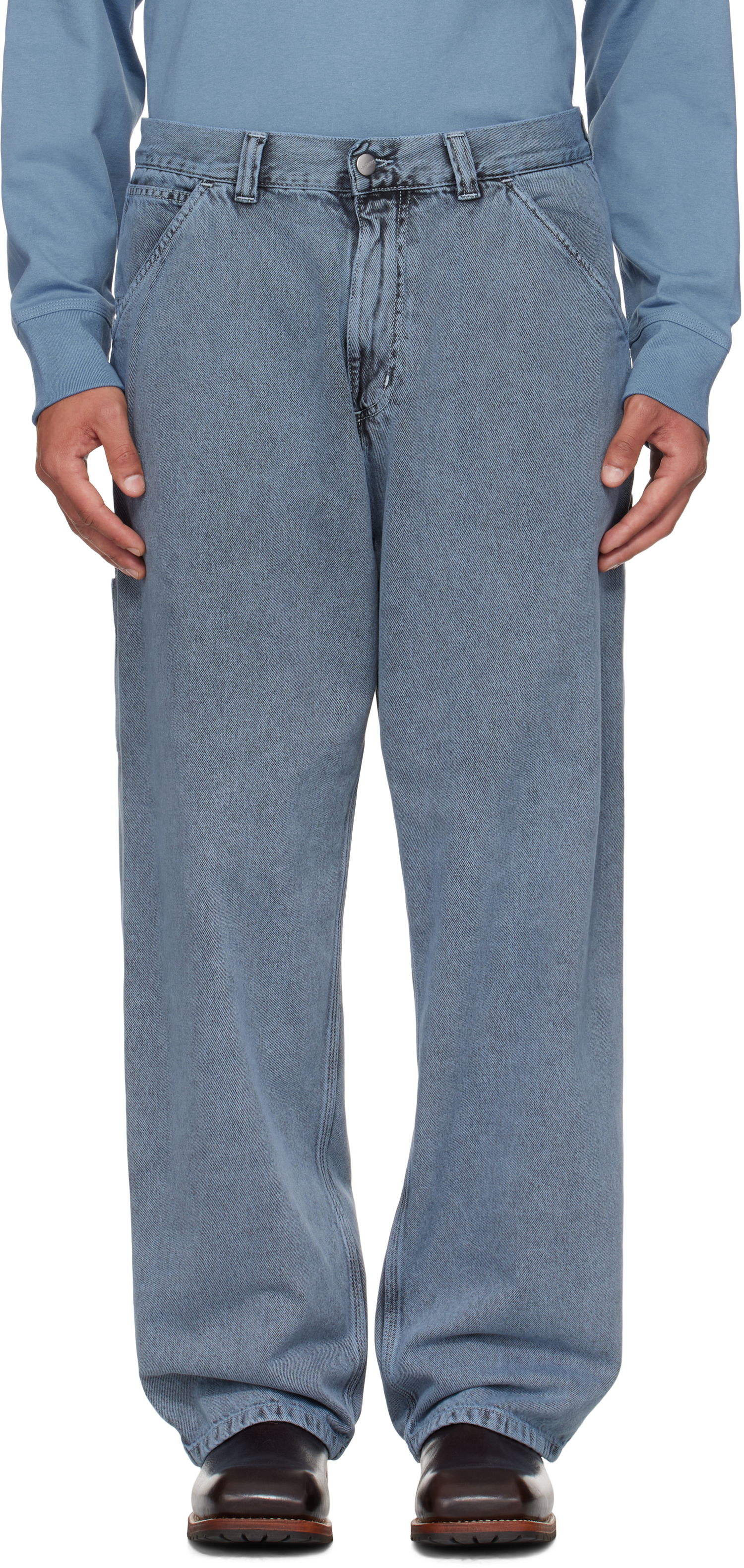 Džínsy Carhartt WIP Single Knee Jeans Modrá | I035819, 0
