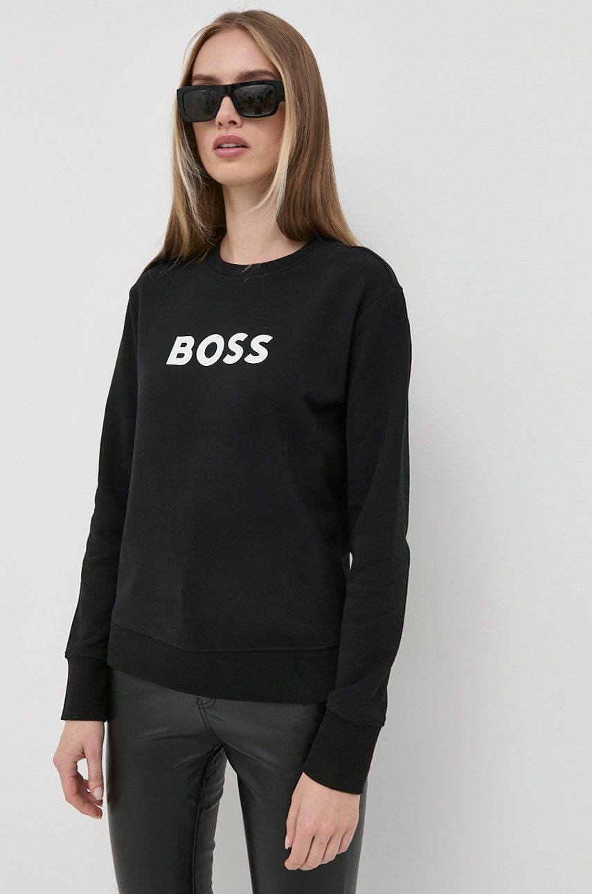 Mikina BOSS Cotton Crewneck Čierna | 50468357, 0