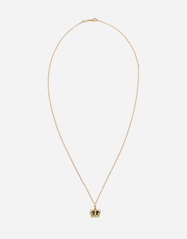Náhrdelník Dolce & Gabbana Dolce & Gabbana Royal Crown Pendant with Jade, Rubies, and Sapphire Žltá | WAKK1GWNFG1ZOO00, 0