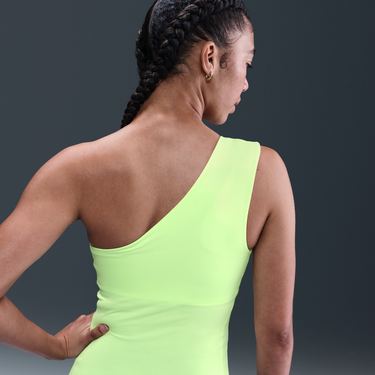 Overal Nike One-Shoulder Crop Top Nike Zenvy Dri-FIT Žltá | HJ2287-701, 2