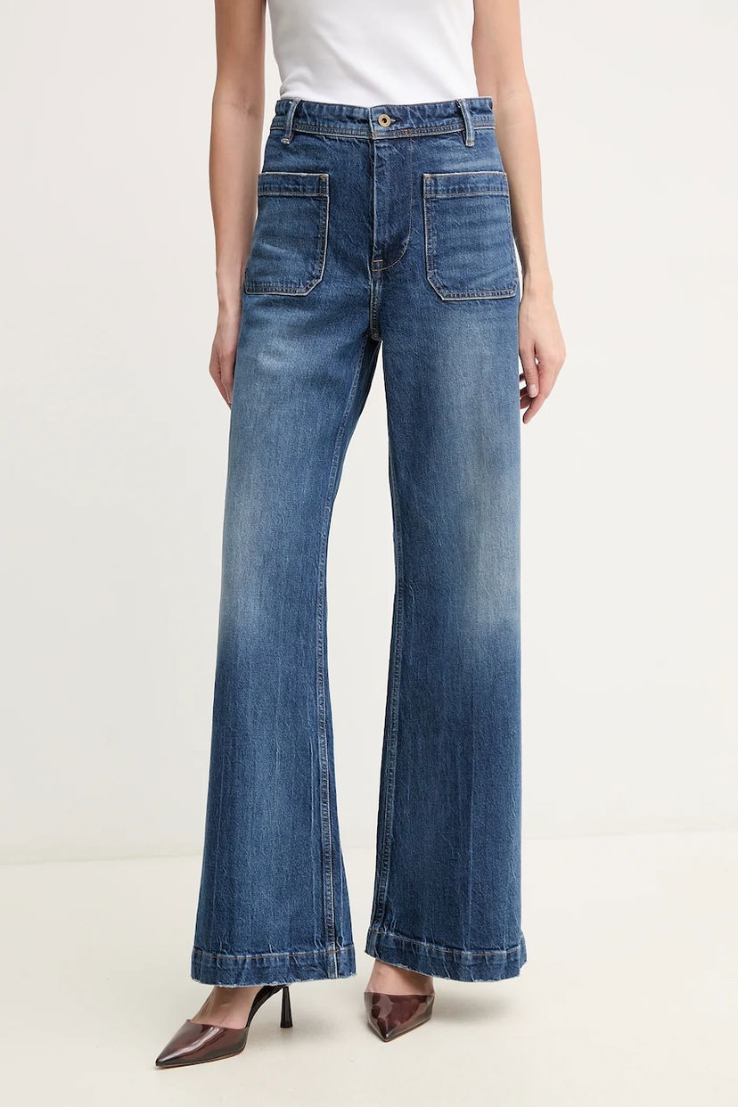 Džínsy Polo by Ralph Lauren Polo Ralph Lauren High-Waisted Wide-Leg Jeans Modrá | 211969382