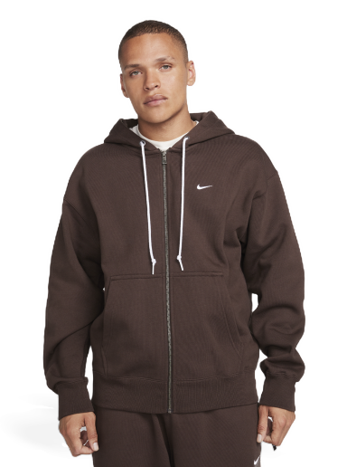 Mikina Nike Solo Swoosh Full-Zip Hooded Sweatshirt Hnedá | DR0403-237