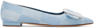 Šaty Manolo Blahnik Manolo Blahnik Maysale Ballerina Flats Modrá | 124-2513-0001, 0