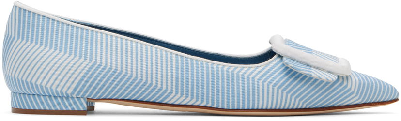 Šaty Manolo Blahnik Manolo Blahnik Maysale Ballerina Flats Modrá | 124-2513-0001