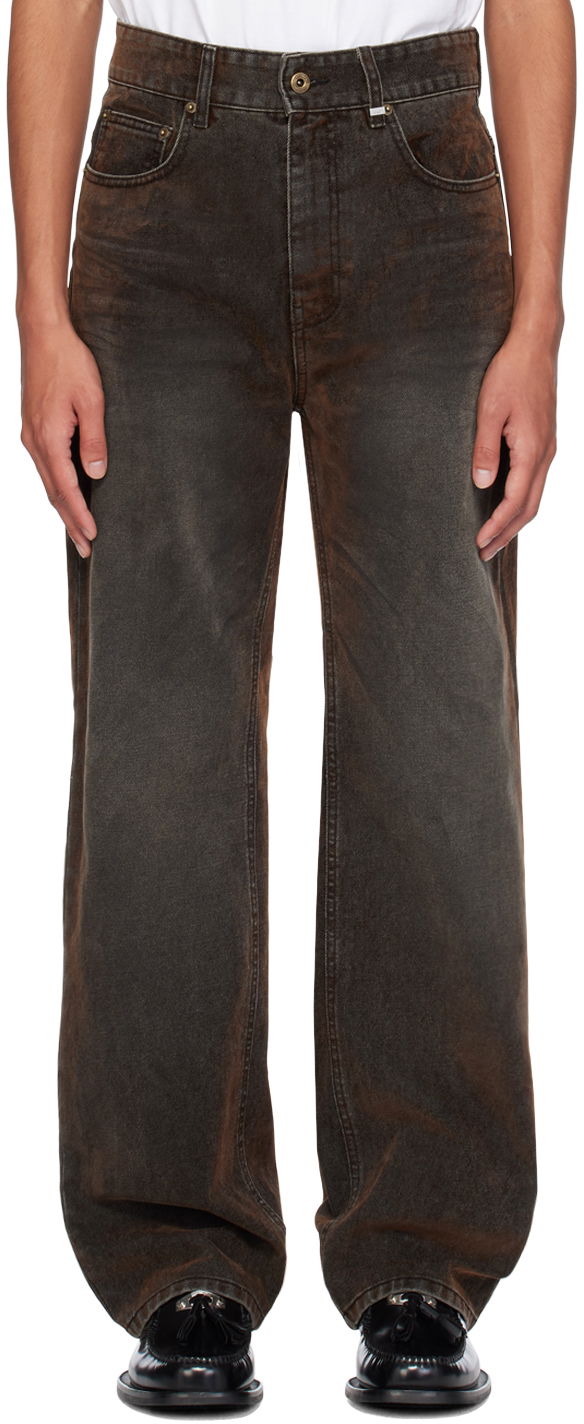 Džínsy We11done We11done Flocked Jeans Hnedá | WD-DP2-24-318-M-BK, 0