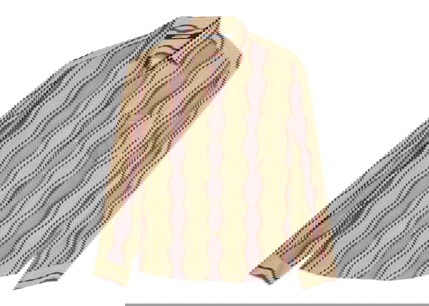 Košeľa Jacquemus La Chemise Simon Desert Waves Print Stripe Hnedá | 216SH001-1002-8CC, 0