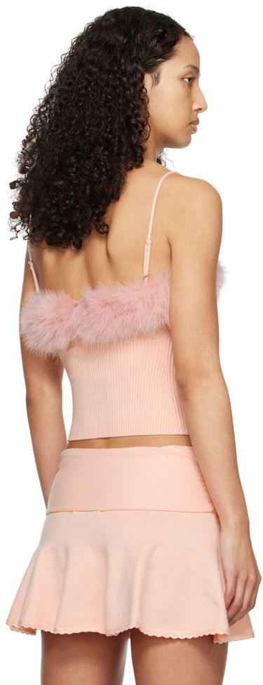 Tielko GUIZIO Guizio Feather Trim Knit Camisole Ružová | R24602S011, 2