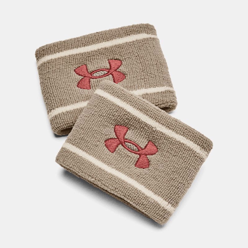 Doplnky Under Armour Performance Terry Schweißband mit Streifen, unisex, 2er-Pack Timberwolf Taupe / Ivory Dune / Sedona Rot EINHEITSGRÖSSE Béžová | 1373119-203, 0
