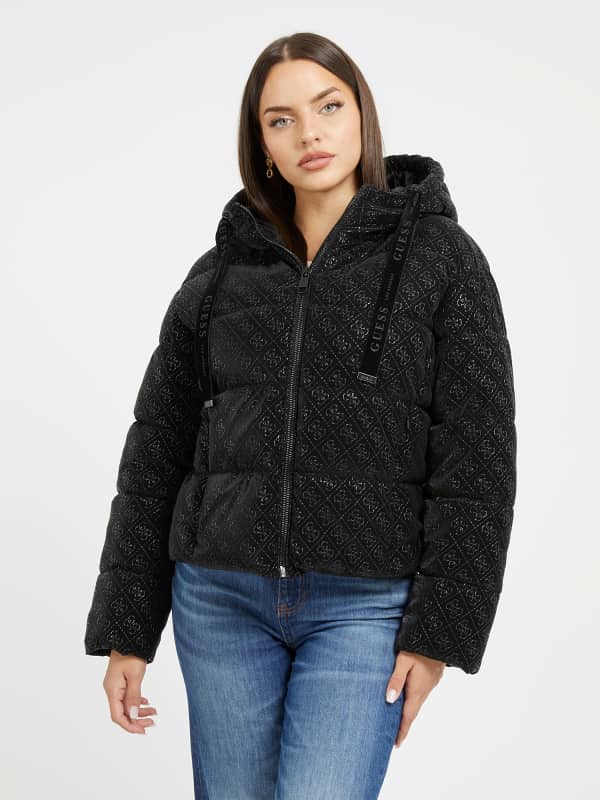 Prešívaná bunda GUESS 4G Logo Čierna | W3BL22WFQU0, 0