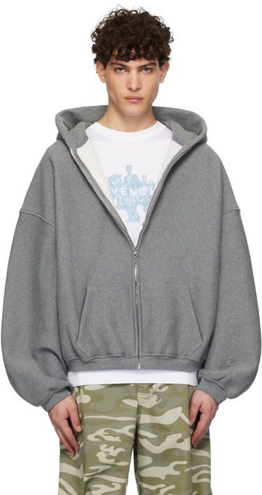 Mikina Alexander Wang Dense Fleece Star Zip-Up Hoodie Šedá | 6CC2242051, 0