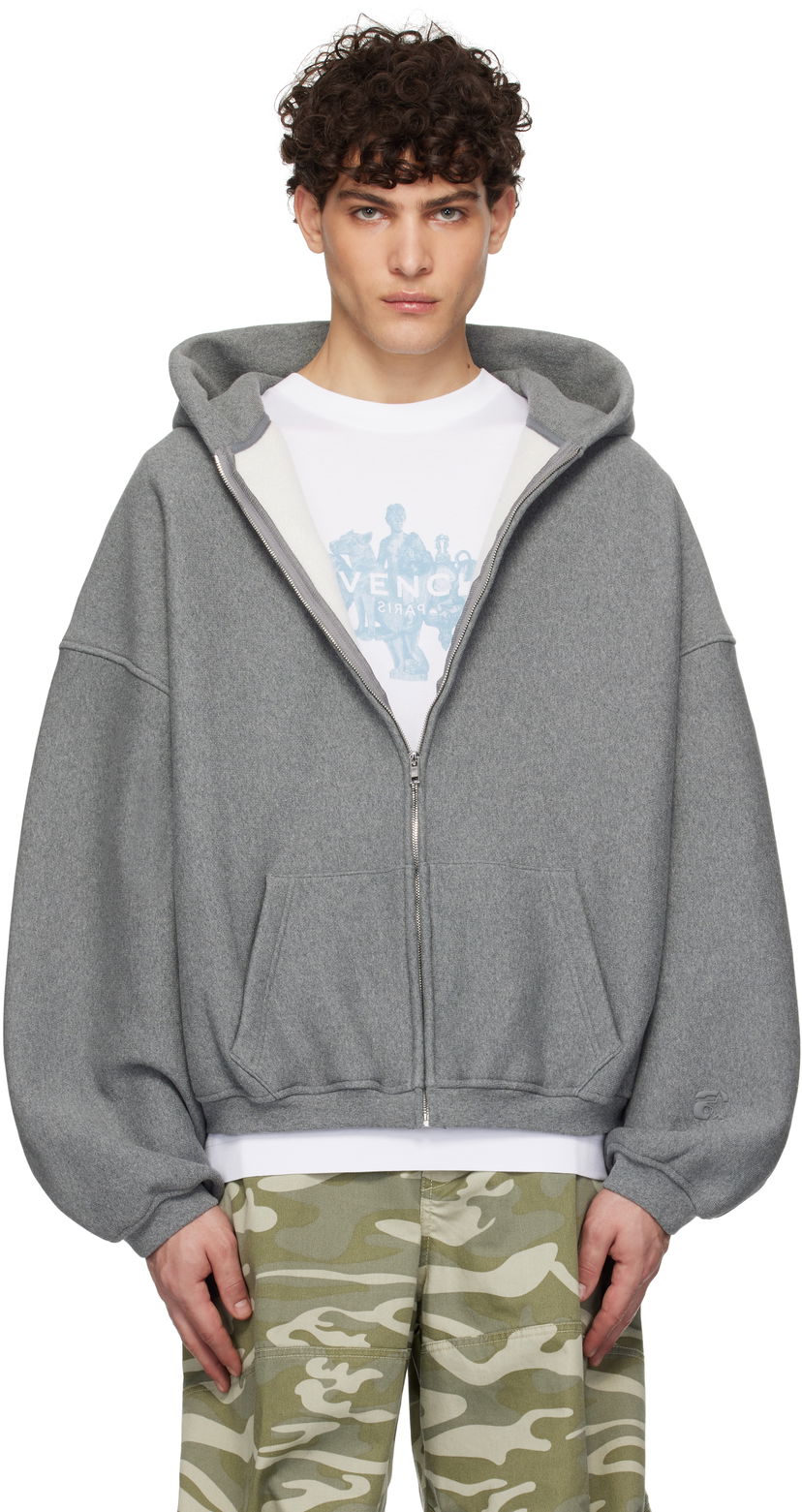 Mikina Alexander Wang Dense Fleece Star Zip-Up Hoodie Šedá | 6CC2242051
