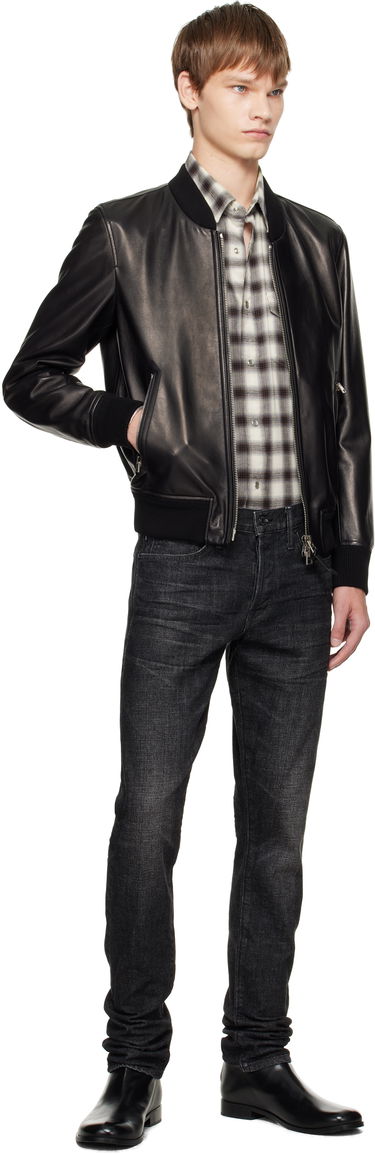 Bomber bunda Tom Ford TOM FORD Shiny Nappa Plonge Leather Bomber Jacket Čierna | LBS029-LMN029, 3