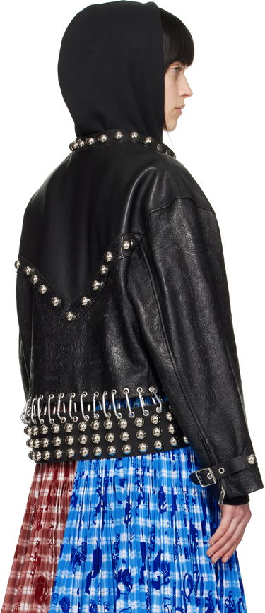 Bunda Chopova Lowena Chopova Lowena Studded Cropped Leather Jacket Čierna | 5301, 2