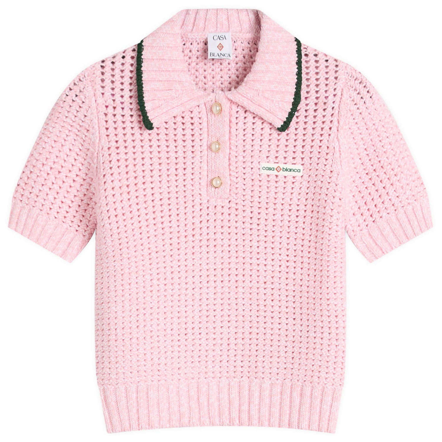 Polo tričko Casablanca Women's Casablanca Mouline Polo Shirt Ružová | WPF25-KW-1014-02, 1