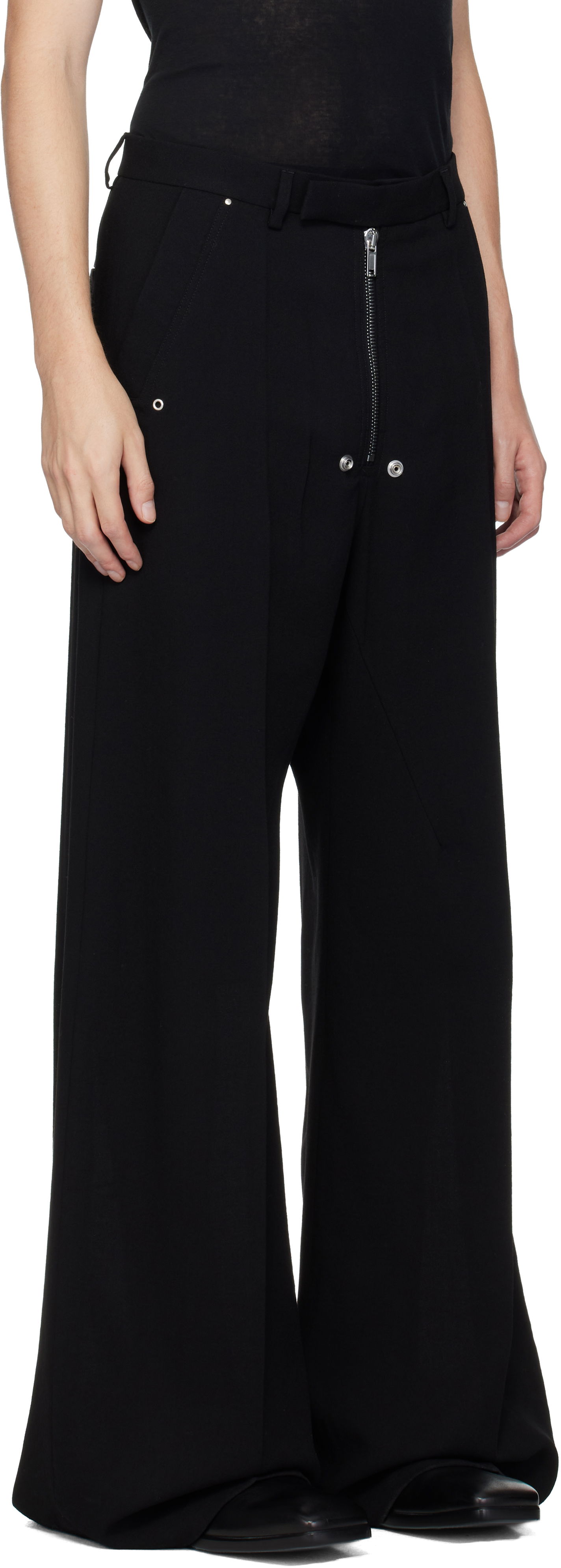 Nohavice Rick Owens Concordians Tailored Wide Belas Trousers Čierna | RU02E1354 WA, 1