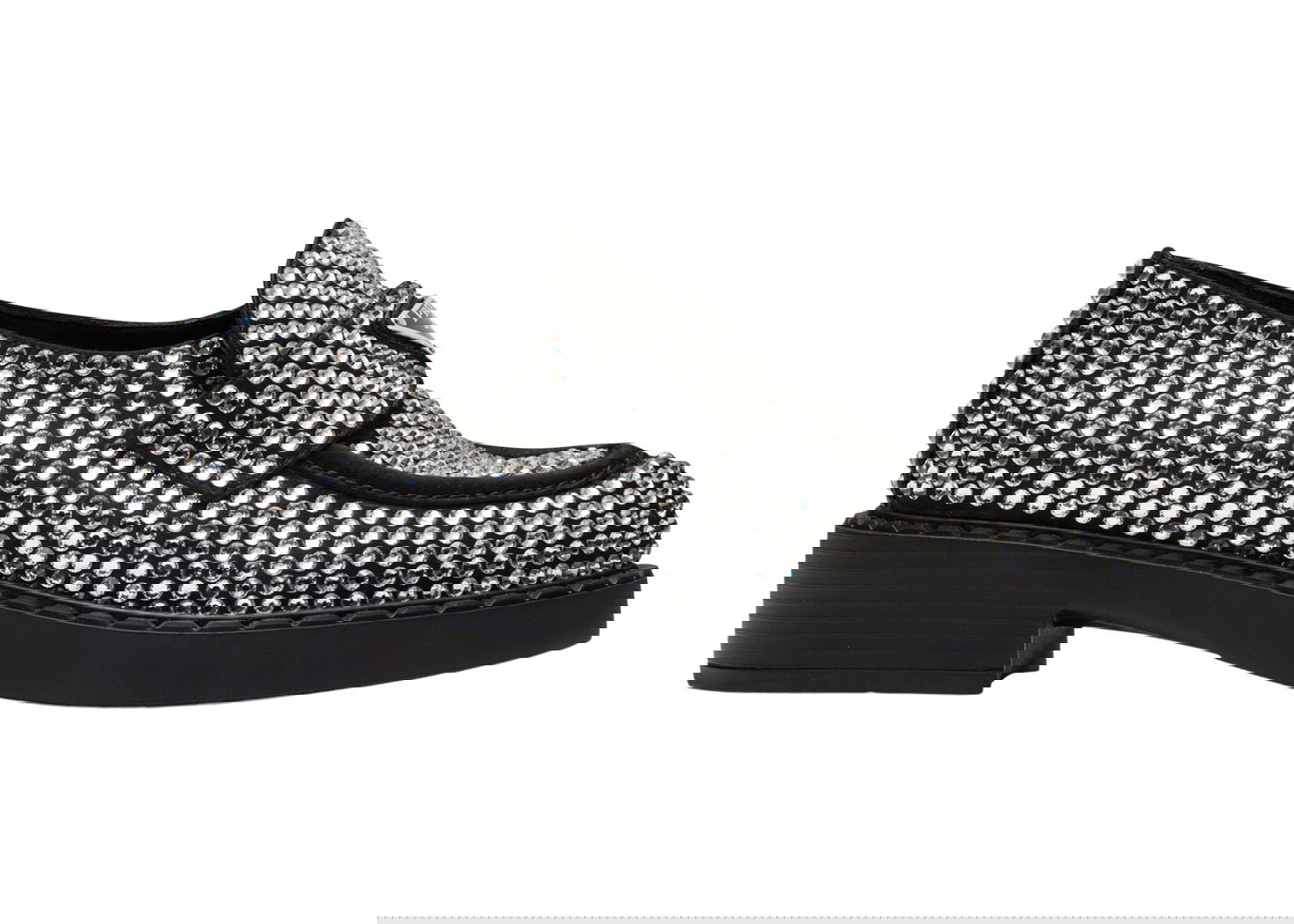 Tenisky a topánky Prada 50mm Crystal Loafer 'Black Satin' Metalická | 1D752M_2AWL_F0T7O_F_B050, 0