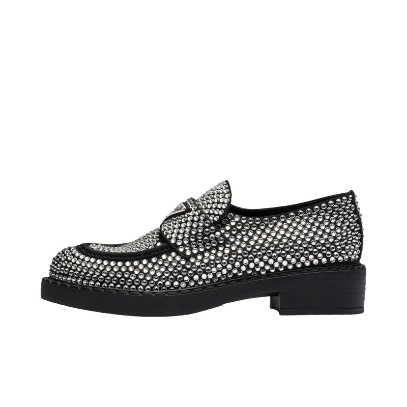 Tenisky a topánky Prada 50mm Crystal Loafer 'Black Satin' Metalická | 1D752M_2AWL_F0T7O_F_B050