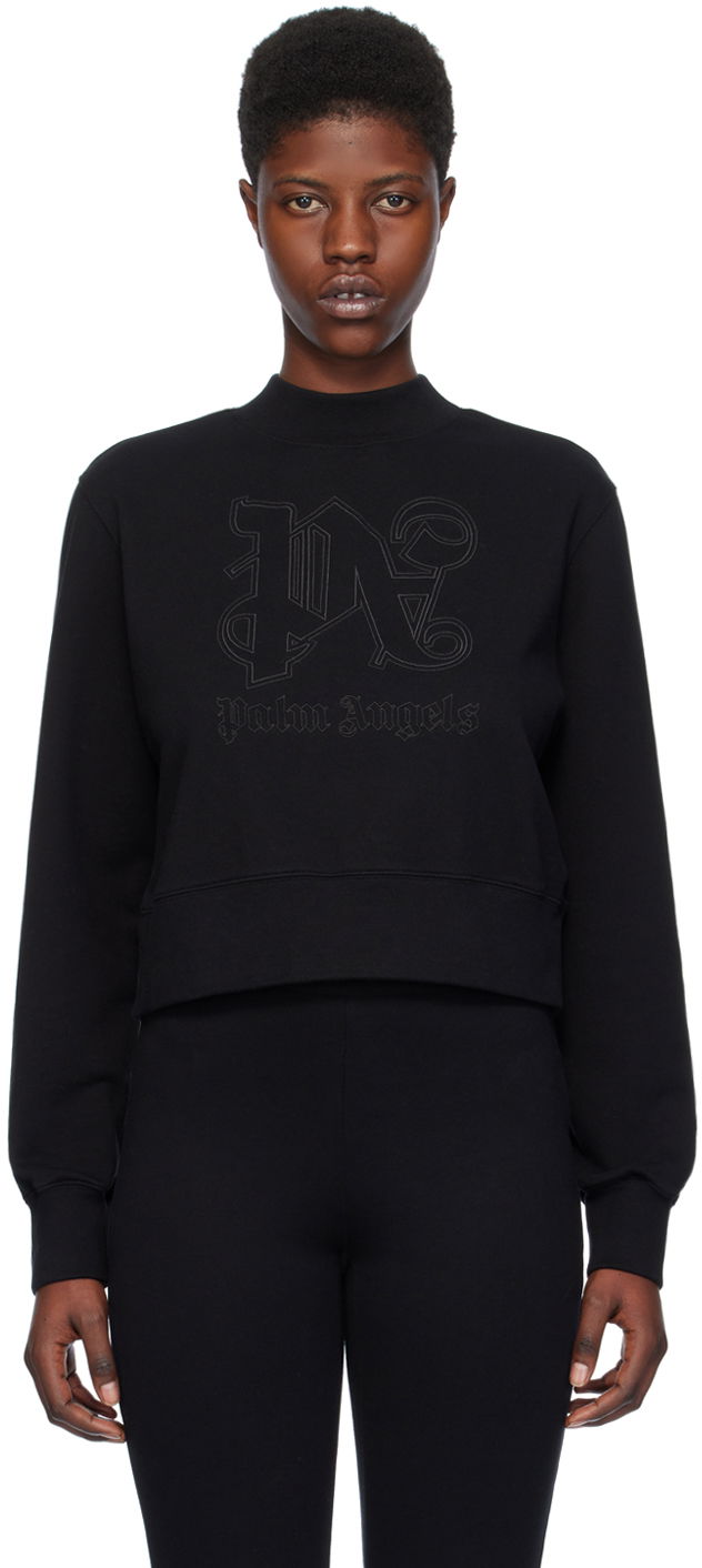 Mikina Palm Angels Monogram Statement Sweatshirt Čierna | PWBA016R24FLE0011010, 0