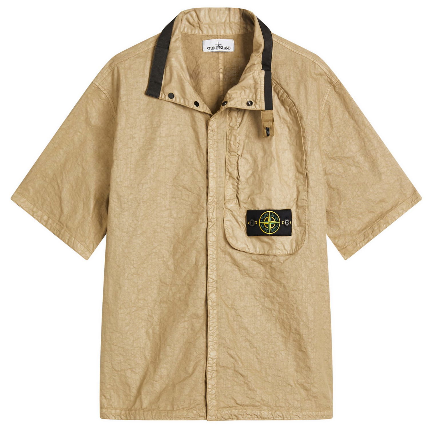 Košeľa Stone Island Organic Nylon Panama-TC Short Sleeve Shirt, Size Large Béžová | K1S151200028-V0094, 0