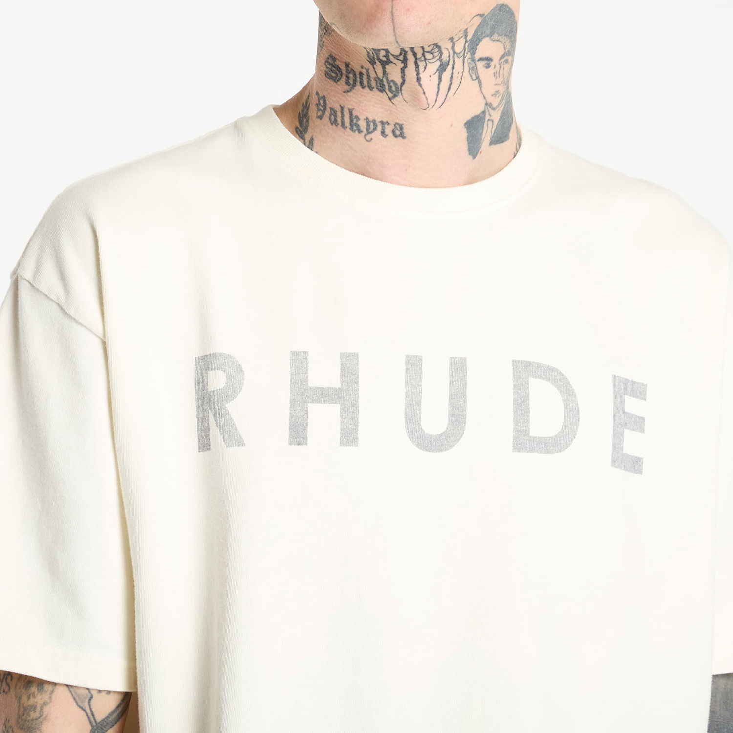Tričko Rhude Rhude Distressed Logo T-Shirt Béžová | RHSS25TT230120241, 1