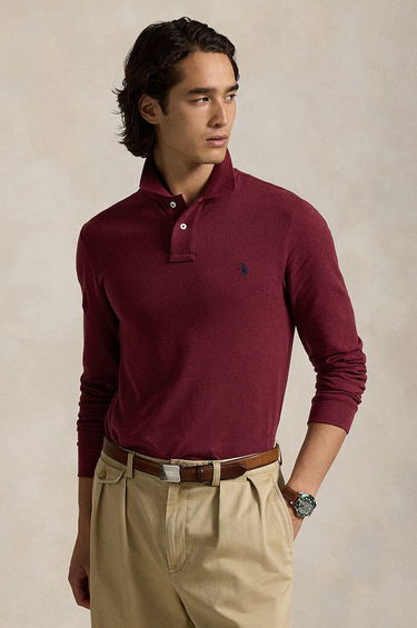 Polo tričko Polo by Ralph Lauren Polo Ralph Lauren Long Sleeve Polo Shirt Vínová | 710681126, 0