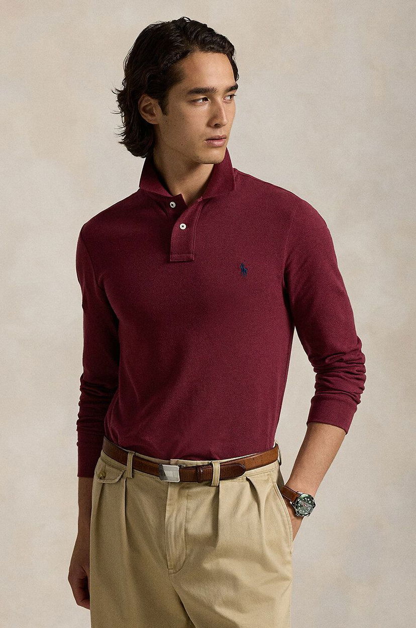 Polo tričko Polo by Ralph Lauren Polo Ralph Lauren Long Sleeve Polo Shirt Vínová | 710681126