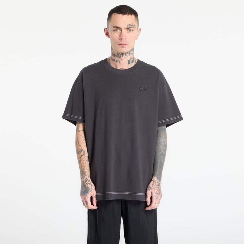 Tričko adidas Originals Graphic Oversized Short Sleeve T-Shirt with Contrast Stitching Šedá | KS6858
