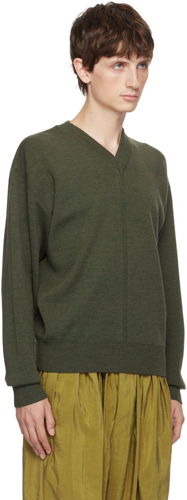 Sveter LEMAIRE V-Neck Knit Sweater Zelené | TO1097 LK087, 1